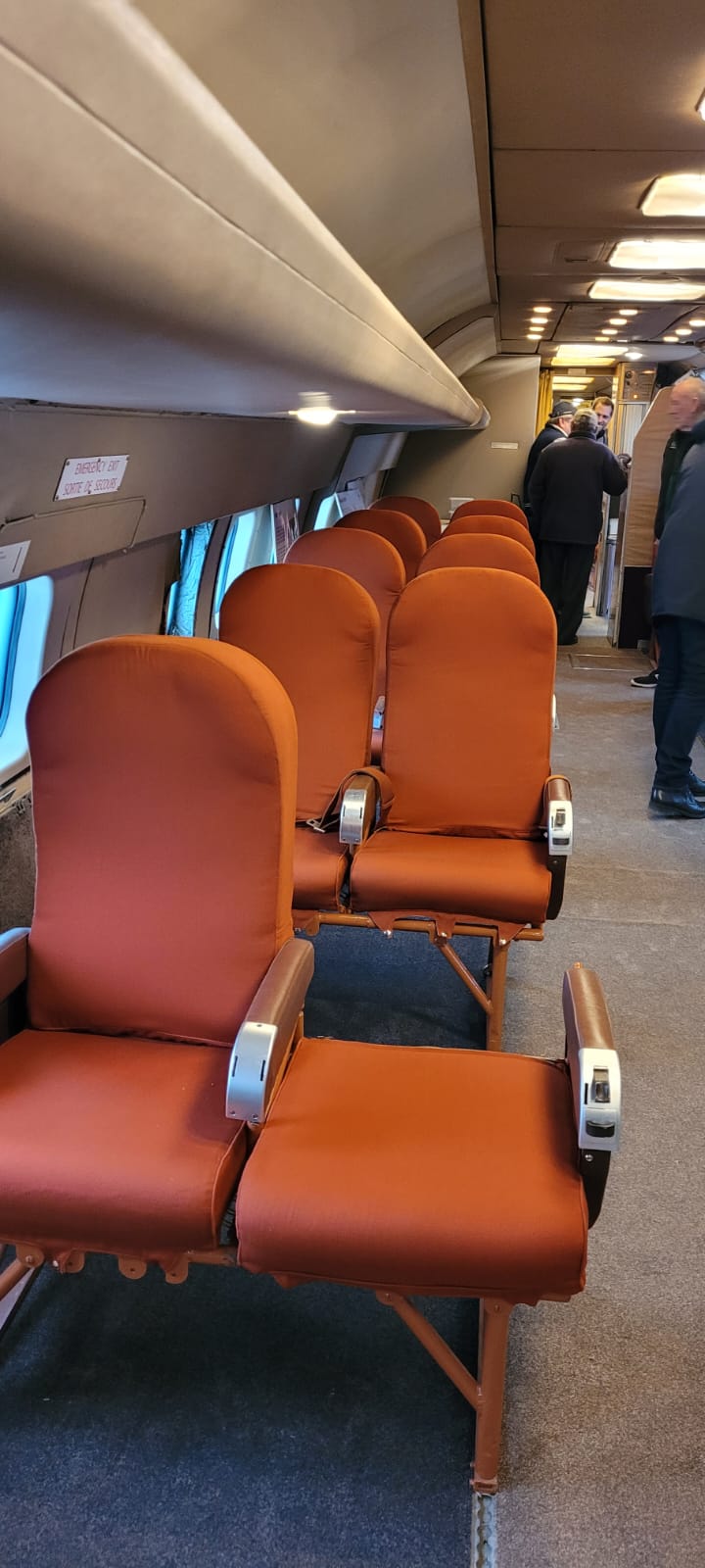 Passenger seats being installed